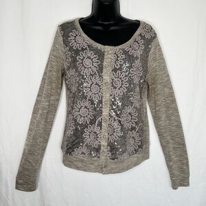 🦩 A’REVE Sheer Sequin Lace Cardigan (🦩2 for $25)